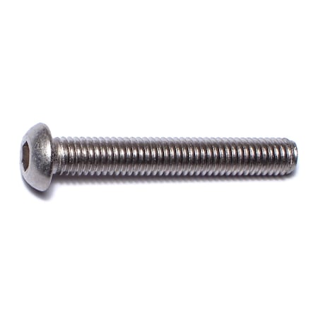 Midwest Fastener M6-1.00 Socket Head Cap Screw, Button, Plain Stainless Steel, 40 mm Length, 4 PK 75577